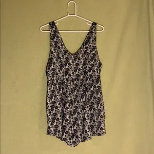 Black & White Floral Romper